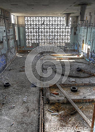 Abandoned hall, several images available