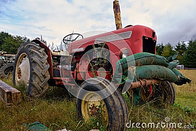 Abandoned rusty old tractor