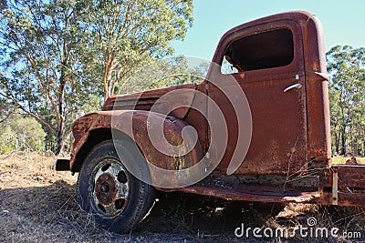 Abandoned rusty pickup truck