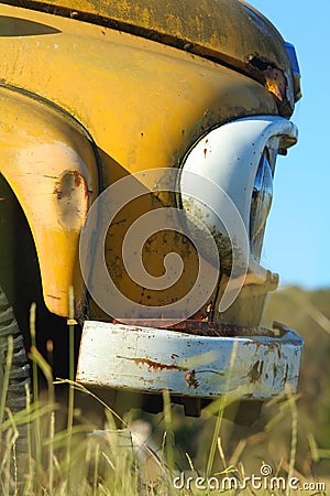 Abandoned yellow truck