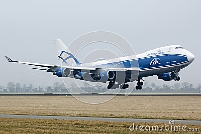 ABC boeing 747 cargo plane landing
