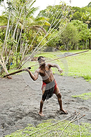 Australian Aboriginal throwing the speer