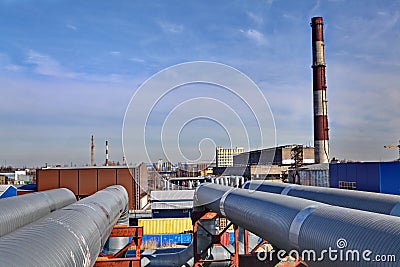 Aboveground pipeline leading Thermal power station
