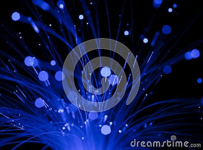 Abstract background of blue spot lights