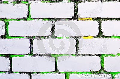 Abstract background the brick wall painted white color