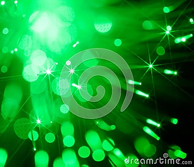 Abstract background of green spot lights