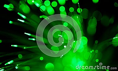 Abstract background of green spot lights