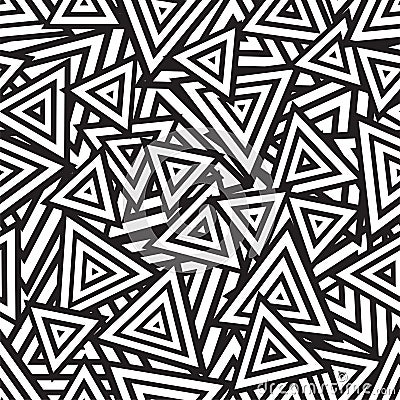 Abstract black and white seamless pattern. Vector
