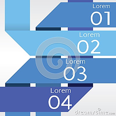 Abstract Blue Banners In Four Step.