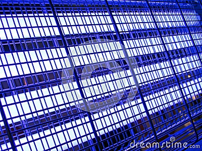 Abstract blue industrial grid,industry lighting,
