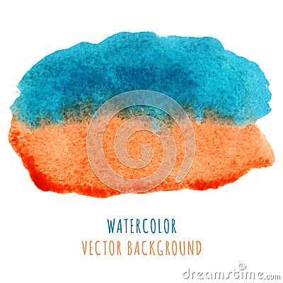 Abstract blue and orange watercolor background