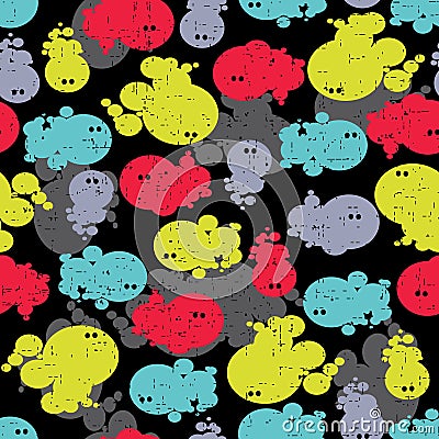 Abstract blur monsters seamless pattern.