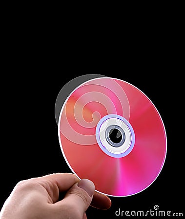 Abstract cd dvd blue-ray disk in hand