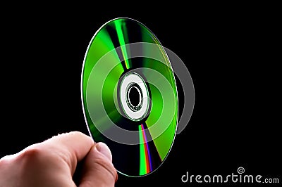 Abstract cd dvd blue-ray disk in hand