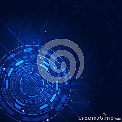 Abstract Circle Technology Blue Background