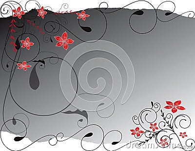 Abstract flower Illustration flower spring red