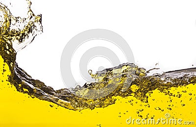 Abstract image of a yellow liquid spilled.