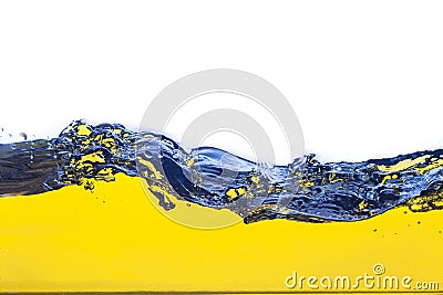 Abstract image of a yellow liquid spilled. On a white background