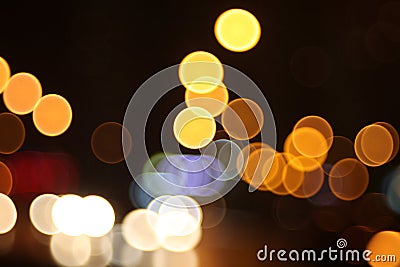 Abstract lights, flash circle, night city