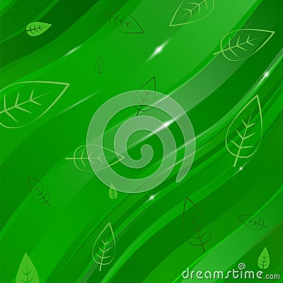 Abstract linear background with leaves for design