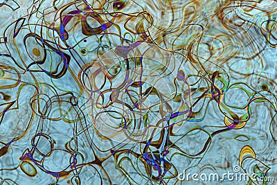 Abstract lines figures aquamarine background