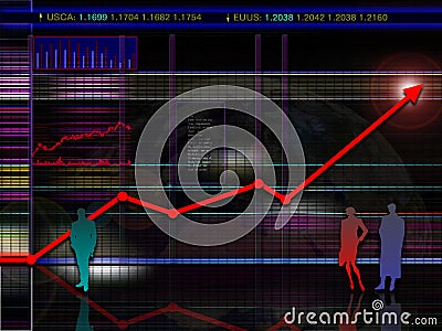 Abstract modern and/or futuristic stock and market chart scenario