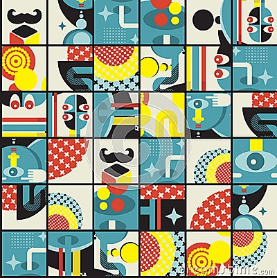 Abstract monsters pattern.