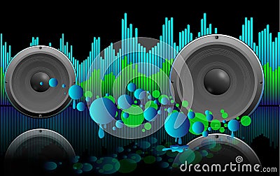 Abstract music background with speakers