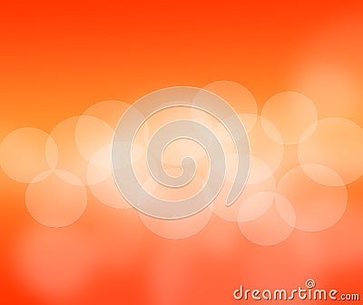 Abstract orange background with particles ,blur sun.