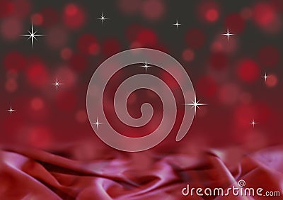 Abstract red and black bokeh christmas background with satin