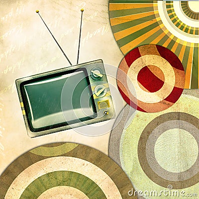 An abstract retro background with old tv