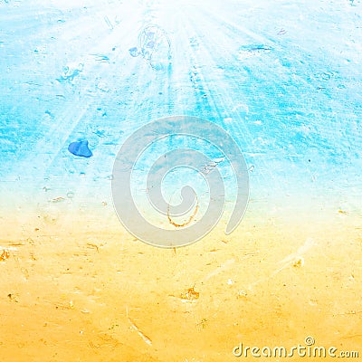 Abstract sea water summer textured background with summer ray