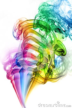 Abstract smoke color on white background