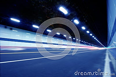 Abstract speed motion in urban highway road tunnel