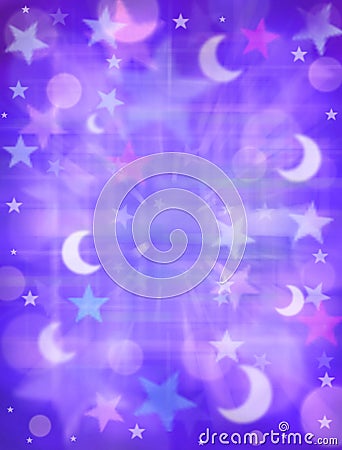 Abstract Stars Moon Dreams Background