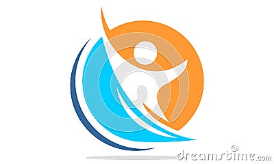 Abstract success active people logo