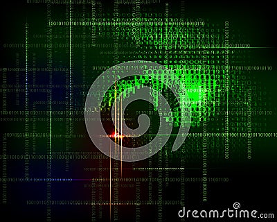 Abstract technology trendy background with binary code.