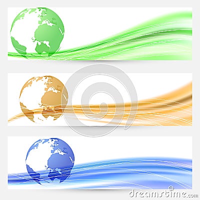 Abstract world map colorful cards collection