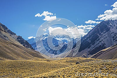 Aconcagua, in the Andes mountains in Mendoza, Argentina.