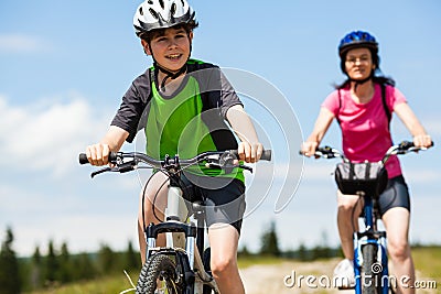Active people biking