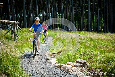 Active people biking