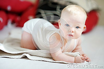 Adorable crawling baby girl