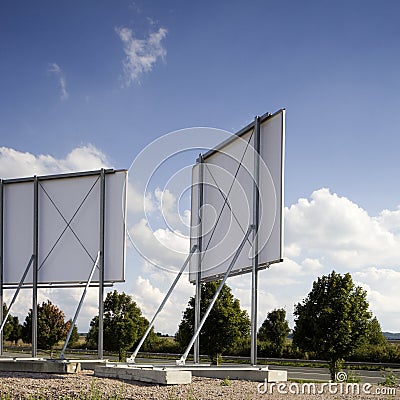 Advertising signs in industrial area