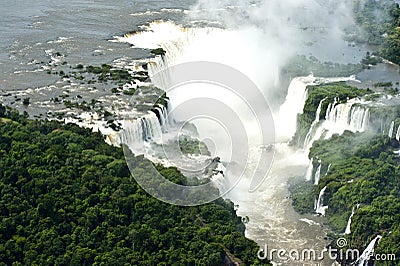 Aerial view Iguazu Falls, Argentina, Brazil