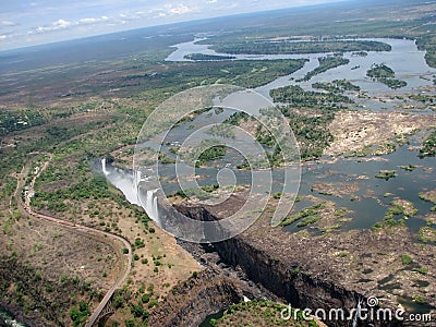 Aerial photograph Victoria Falls