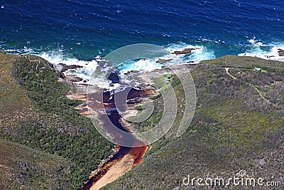 Aerial shot of Natures Valley in the Garden Route