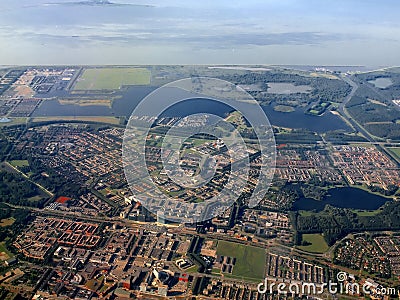 Aerial view of Almere city. Holland. Europe