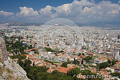 Aerial view of Athens city