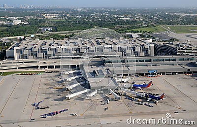 Aerial view of fort Lauderdale airport terminal