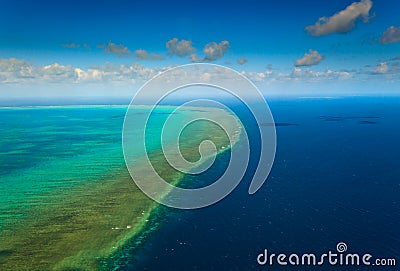 Aerial view of Great Barrier Reef Australia